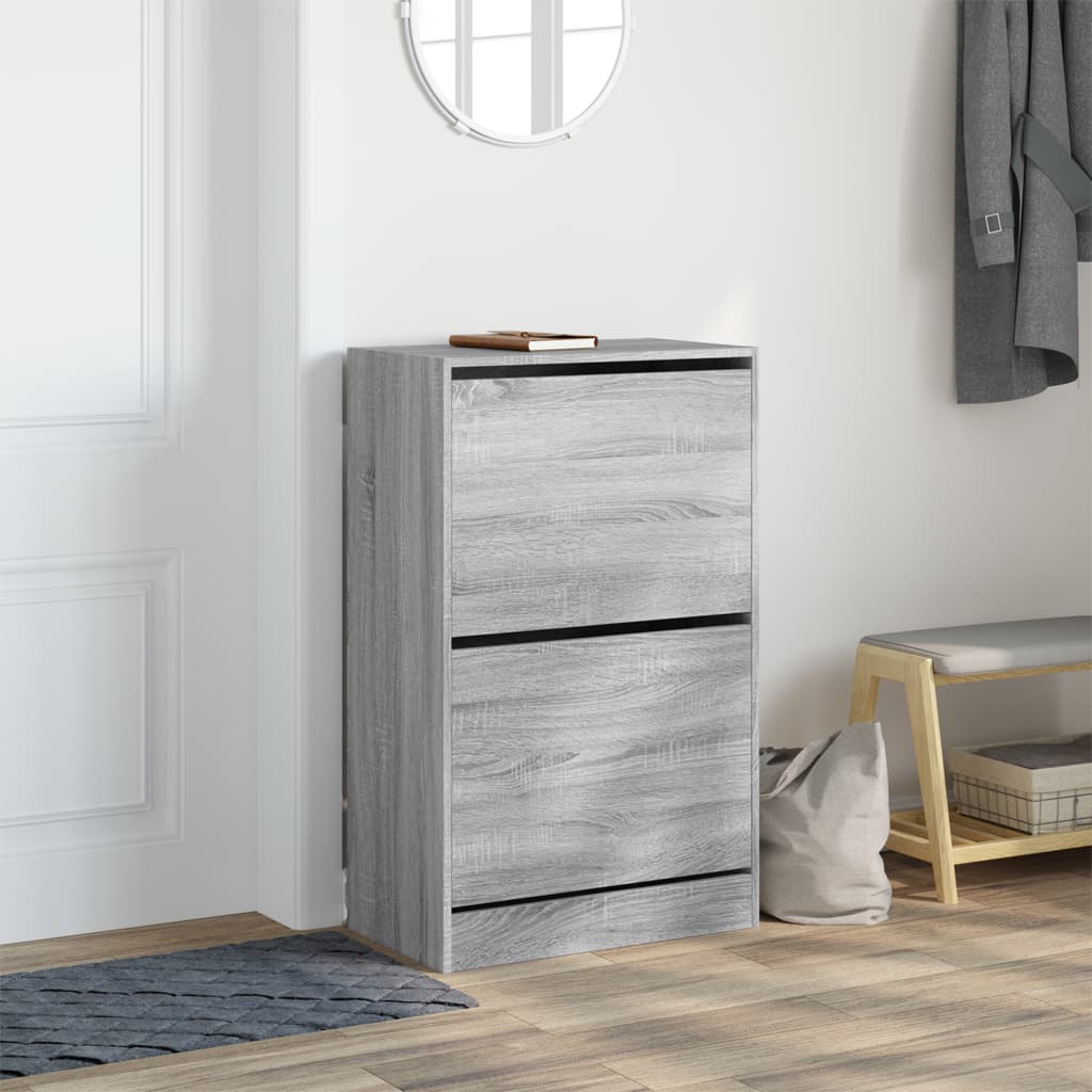 Schuhschrank 60X34X96,5 Cm Holzwerkstoff Grau Sonoma
