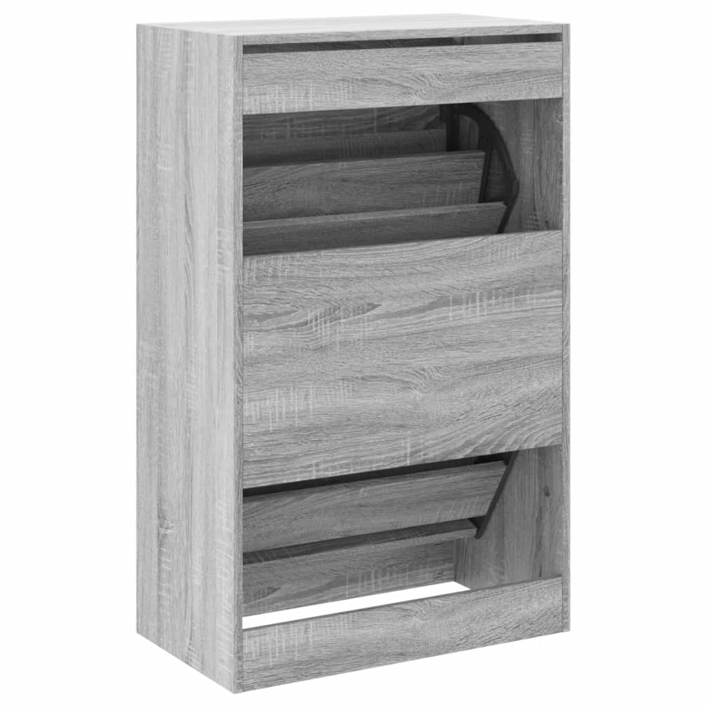 Schuhschrank 60X34X96,5 Cm Holzwerkstoff Grau Sonoma