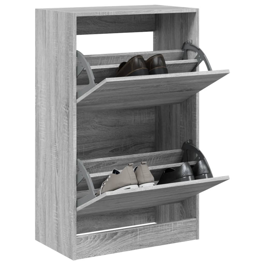 Schuhschrank 60X34X96,5 Cm Holzwerkstoff Grau Sonoma