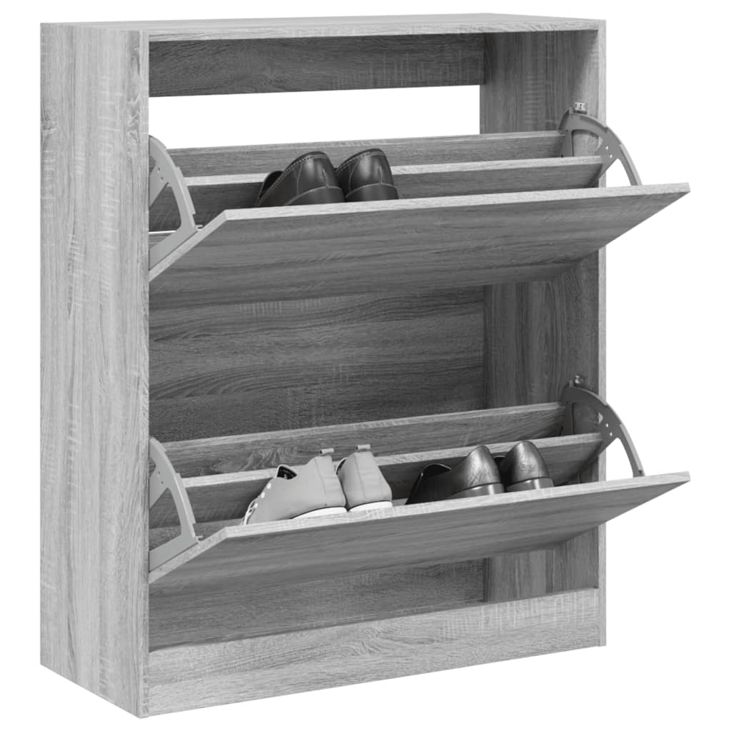 Schuhschrank 60X34X96,5 Cm Holzwerkstoff Grau Sonoma