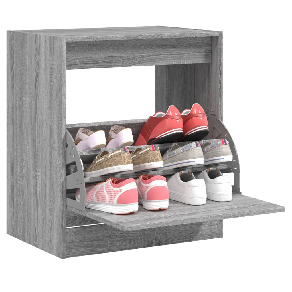 Schuhschrank 60X34X96,5 Cm Holzwerkstoff Grau Sonoma
