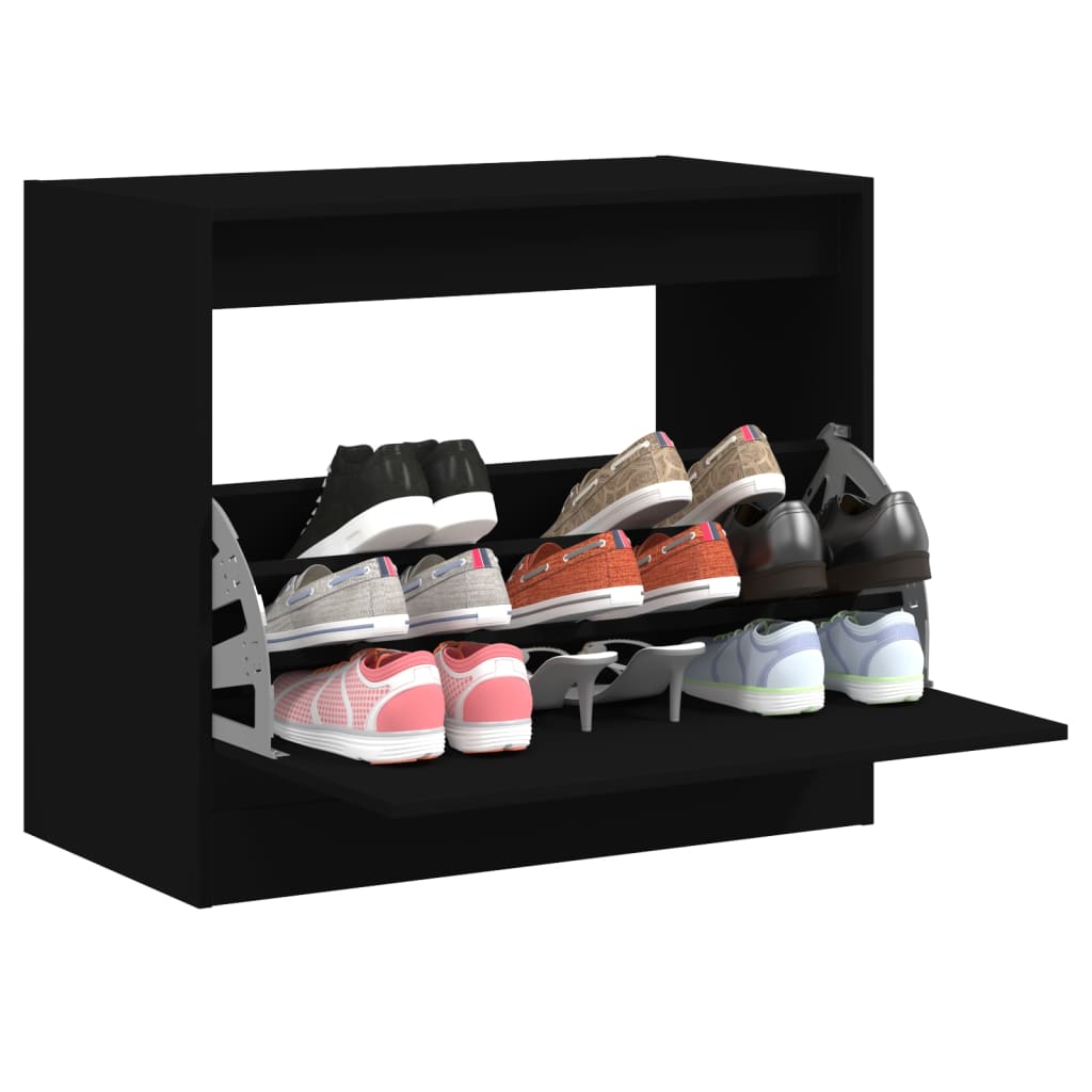 Schuhschrank Holzwerkstoff Schwarz