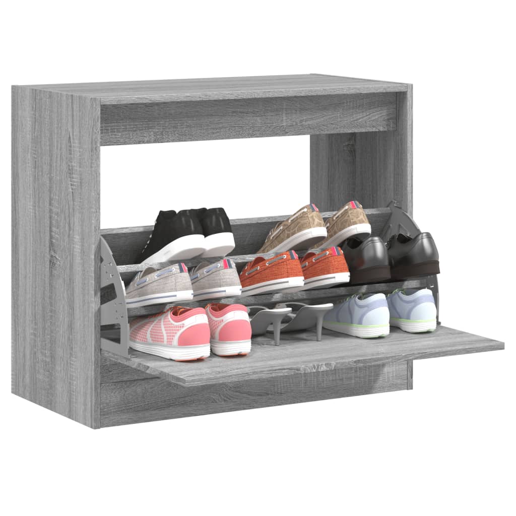 Schuhschrank 60X34X96,5 Cm Holzwerkstoff Grau Sonoma