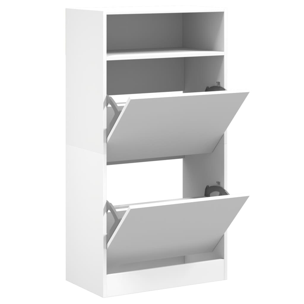 Schuhschrank 60X34X116 Cm Holzwerkstoff Weiß