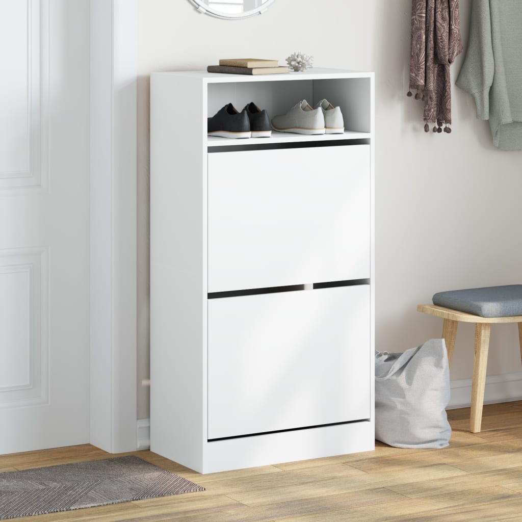 Schuhschrank 60X34X116 Cm Holzwerkstoff Weiß