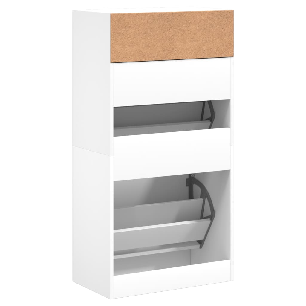 Schuhschrank 60X34X116 Cm Holzwerkstoff Weiß