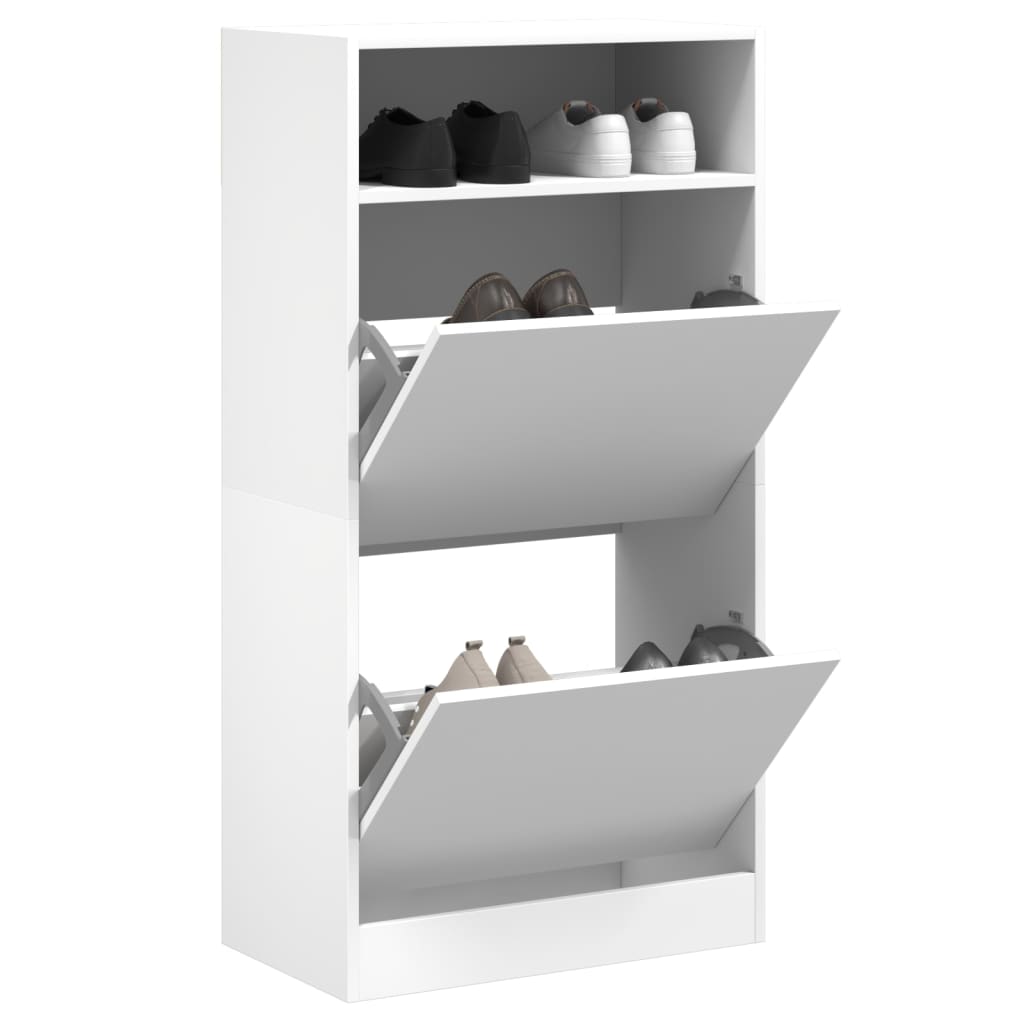 Schuhschrank 60X34X116 Cm Holzwerkstoff Weiß