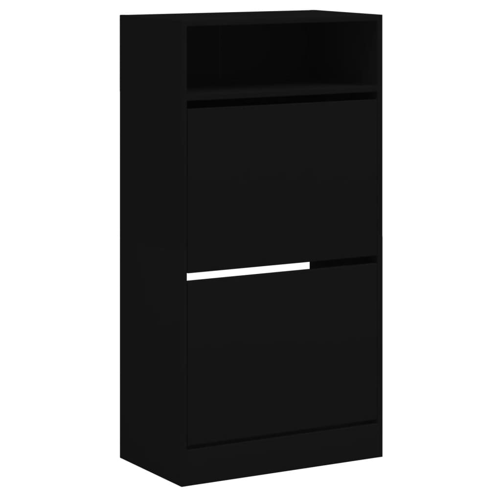 Schuhschrank 60X34X116 Cm Holzwerkstoff Schwarz