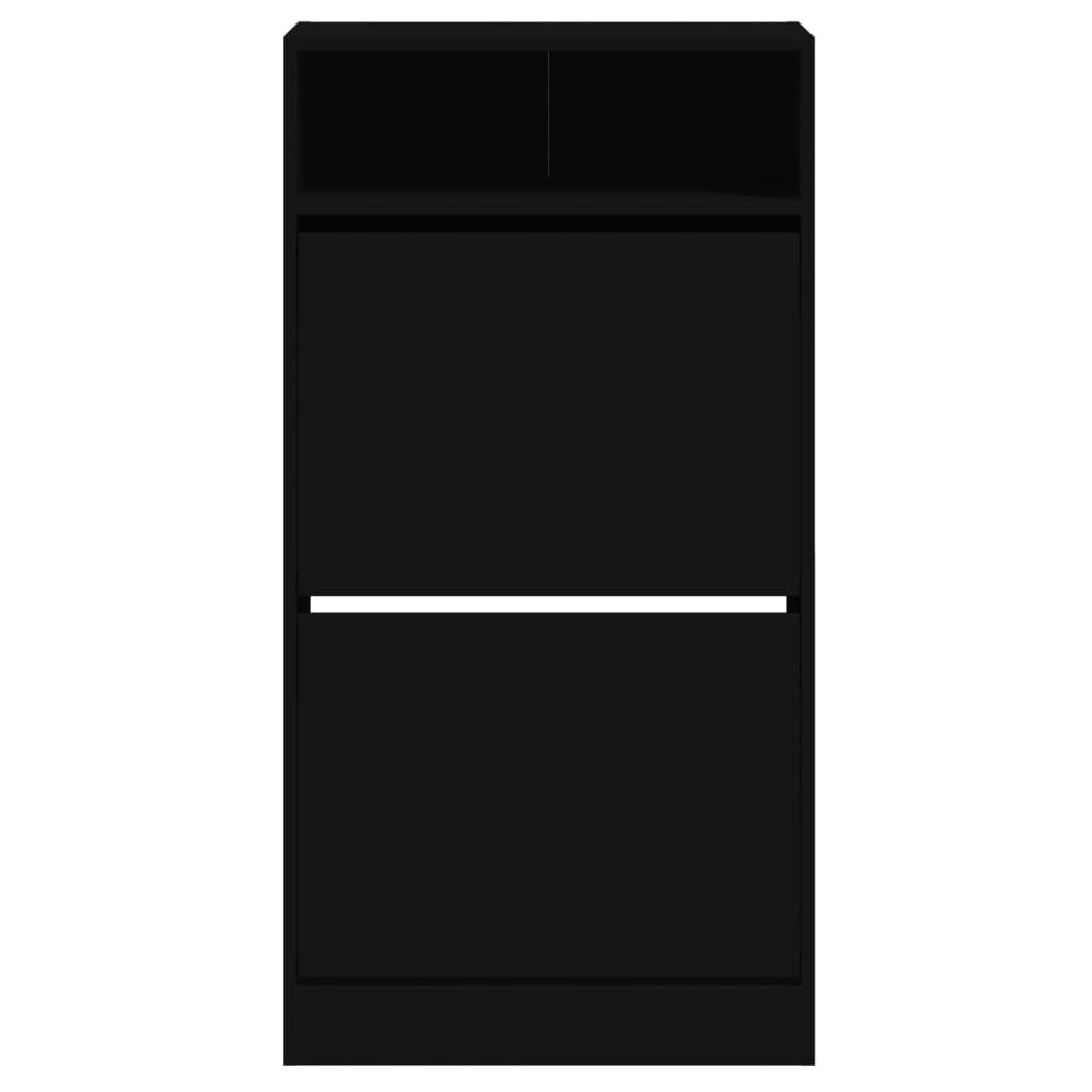 Schuhschrank 60X34X116 Cm Holzwerkstoff Schwarz