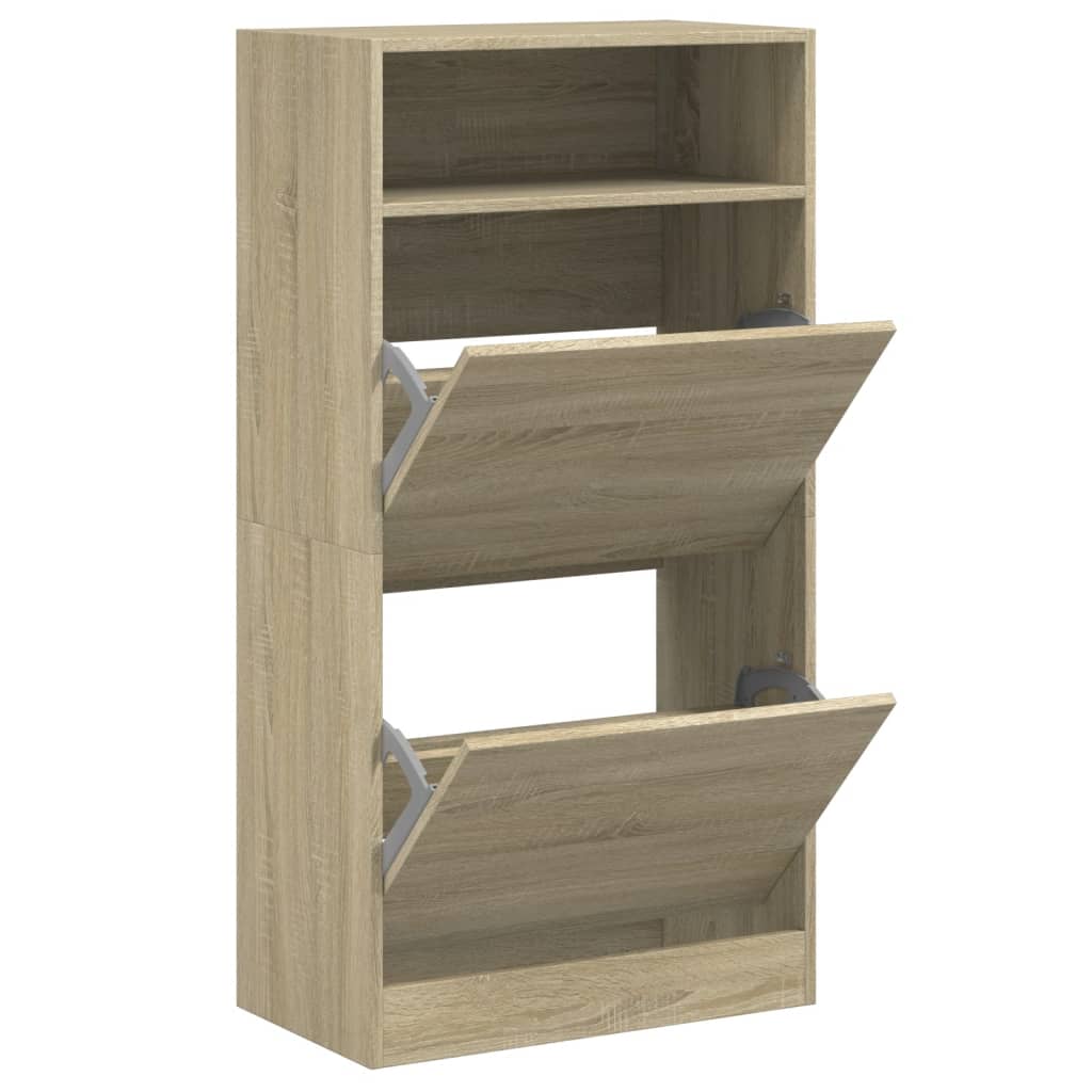Schuhschrank Sonoma-Eiche 60X34X116 Cm Holzwerkstoff Sonoma Eiche