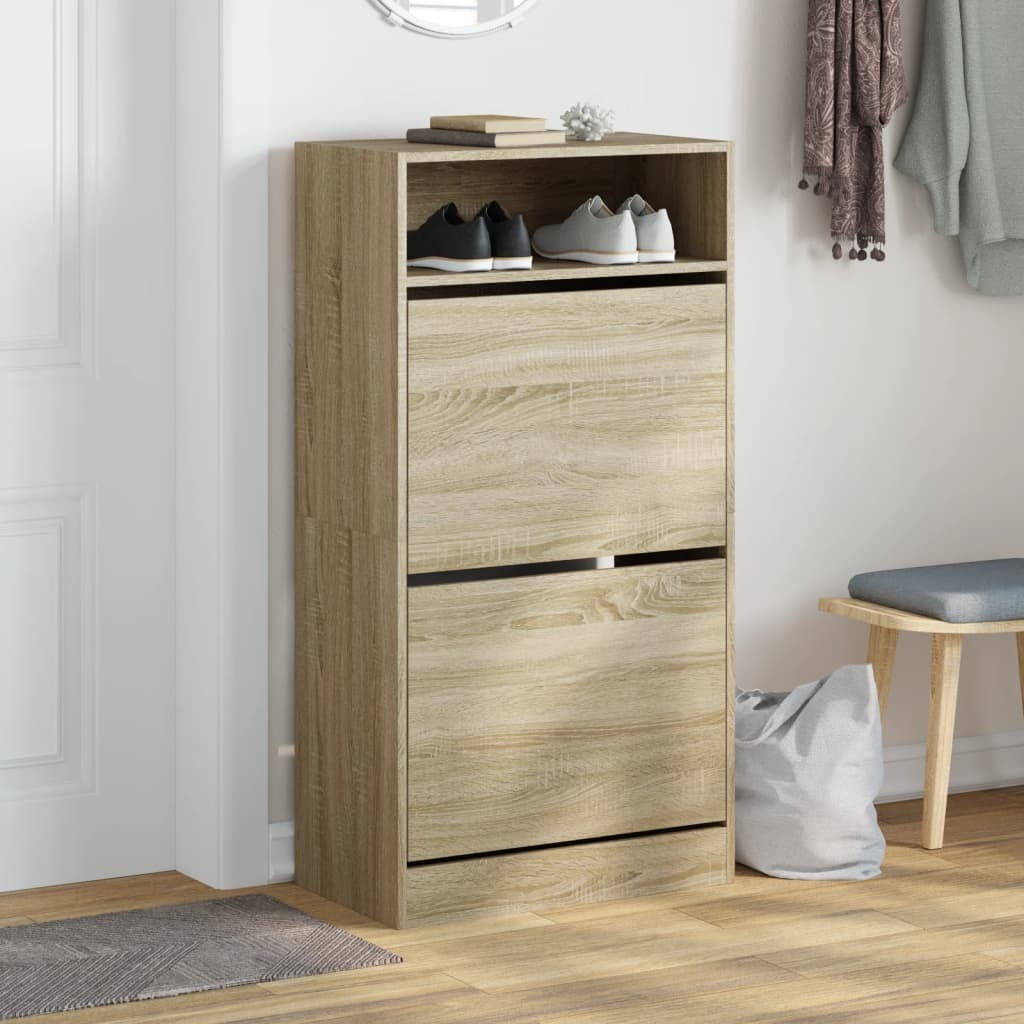 Schuhschrank Sonoma-Eiche 60X34X116 Cm Holzwerkstoff Sonoma Eiche