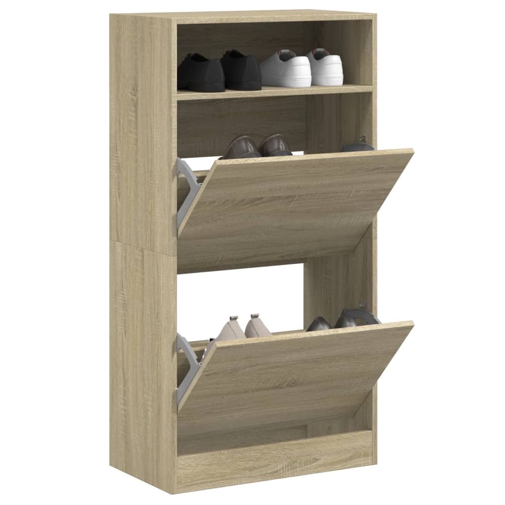 Schuhschrank Sonoma-Eiche 60X34X116 Cm Holzwerkstoff Sonoma Eiche