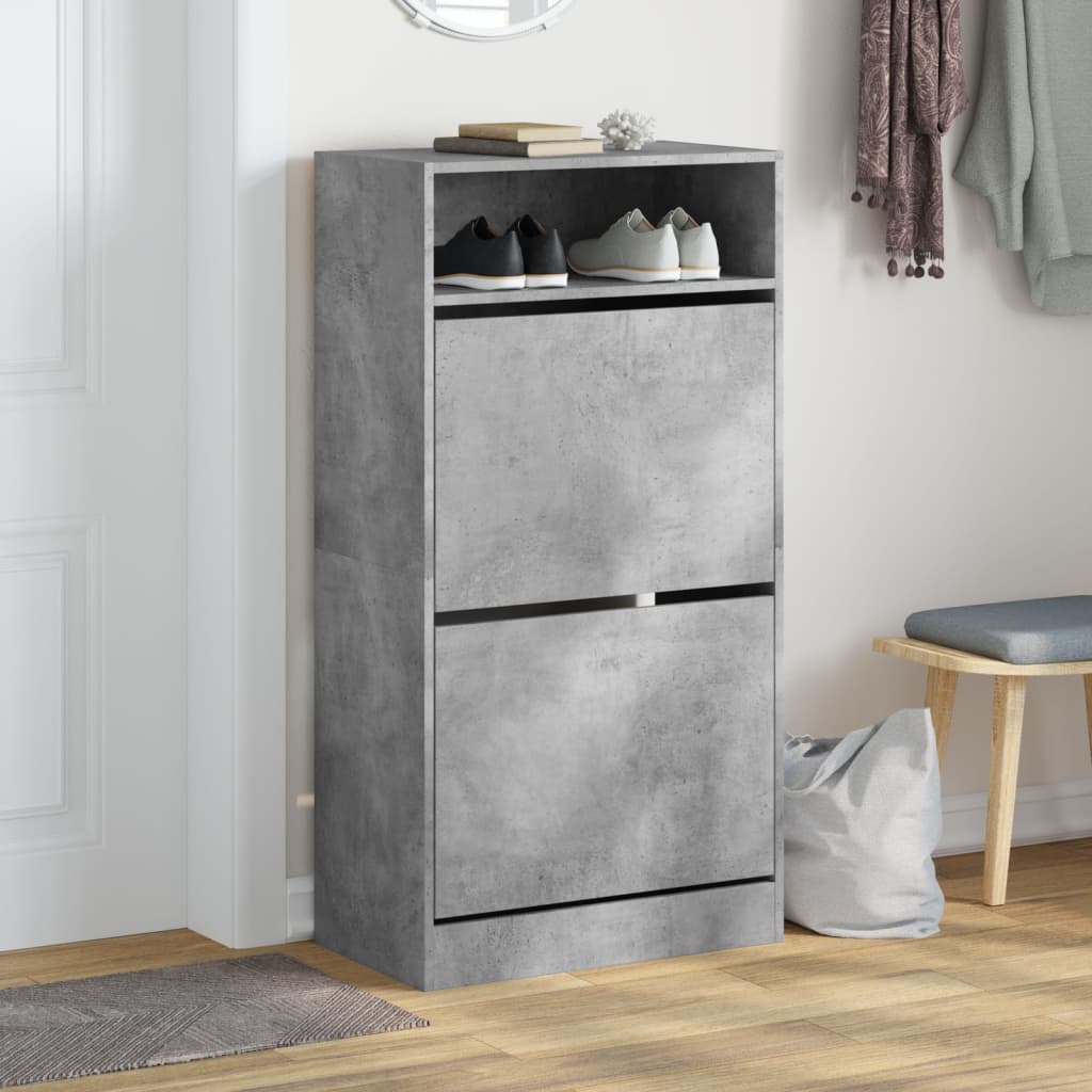 Schuhschrank 60X34X116 Cm Holzwerkstoff Betongrau