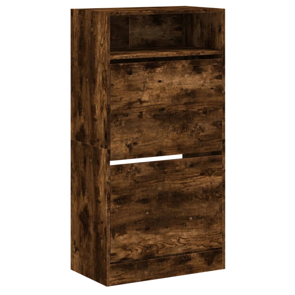 Schuhschrank 60X34X116 Cm Holzwerkstoff Räuchereiche