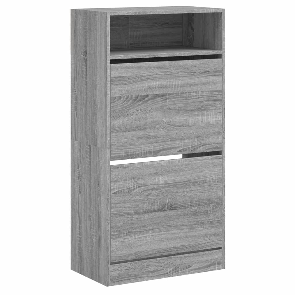 Schuhschrank 60X34X116 Cm Holzwerkstoff Grau Sonoma