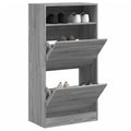Schuhschrank 60X34X116 Cm Holzwerkstoff Grau Sonoma