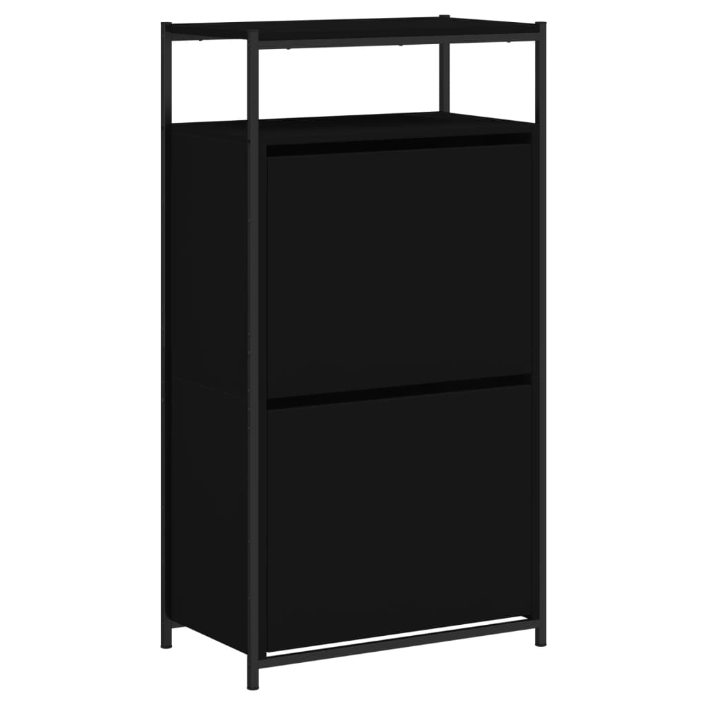 Schuhschrank 60X34X112 Cm Holzwerkstoff Schwarz