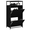 Schuhschrank 60X34X112 Cm Holzwerkstoff Schwarz