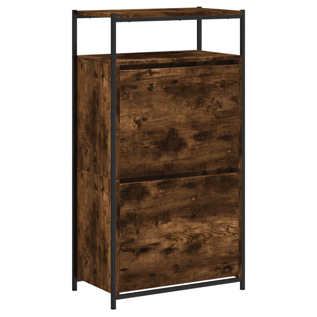 Schuhschrank 60X34X112 Cm Holzwerkstoff Räuchereiche