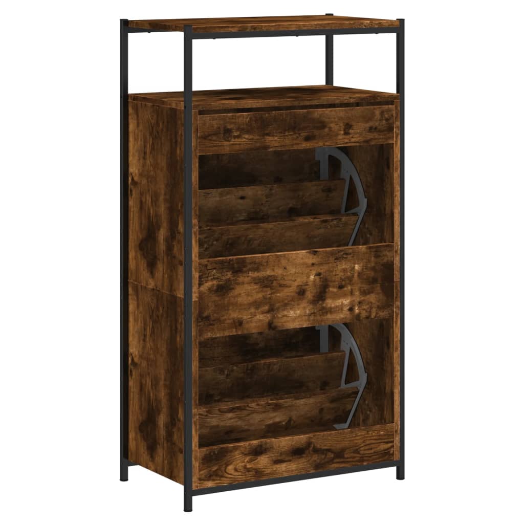 Schuhschrank 60X34X112 Cm Holzwerkstoff Räuchereiche