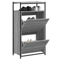 Schuhschrank 75X34X112 Cm Holzwerkstoff Grau Sonoma