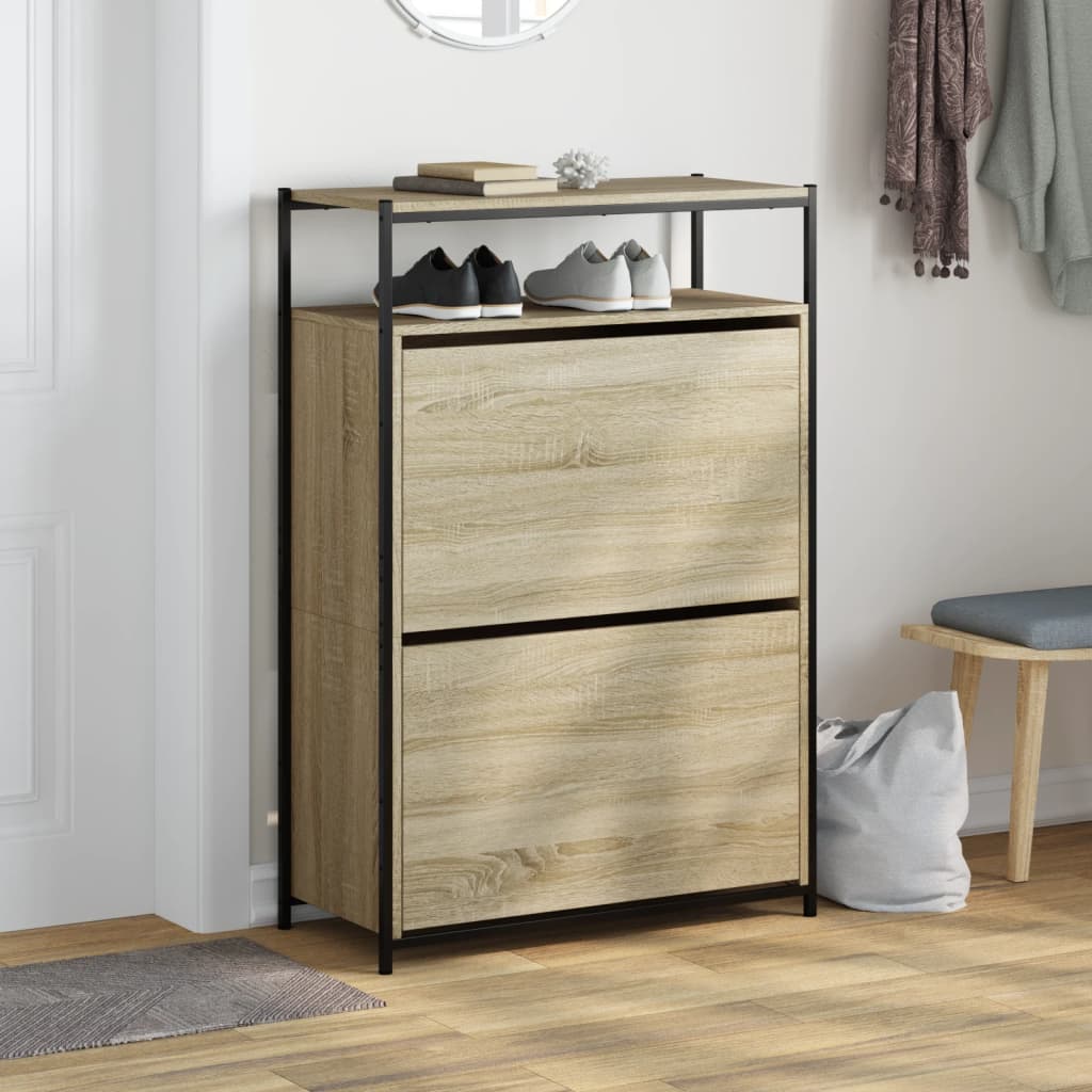 Schuhschrank Sonoma-Eiche 75X34X112 Cm Holzwerkstoff Sonoma Eiche