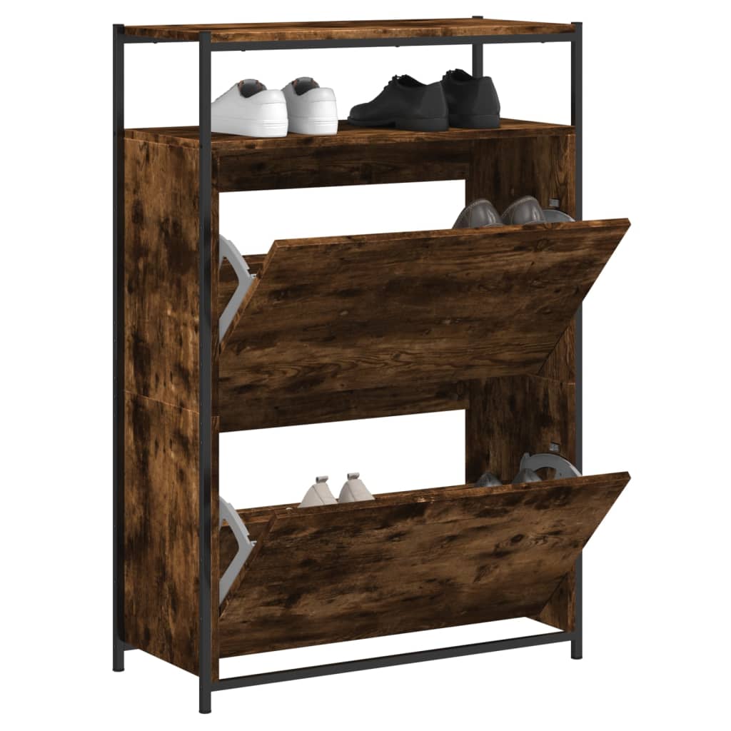 Schuhschrank 60X34X112 Cm Holzwerkstoff Räuchereiche
