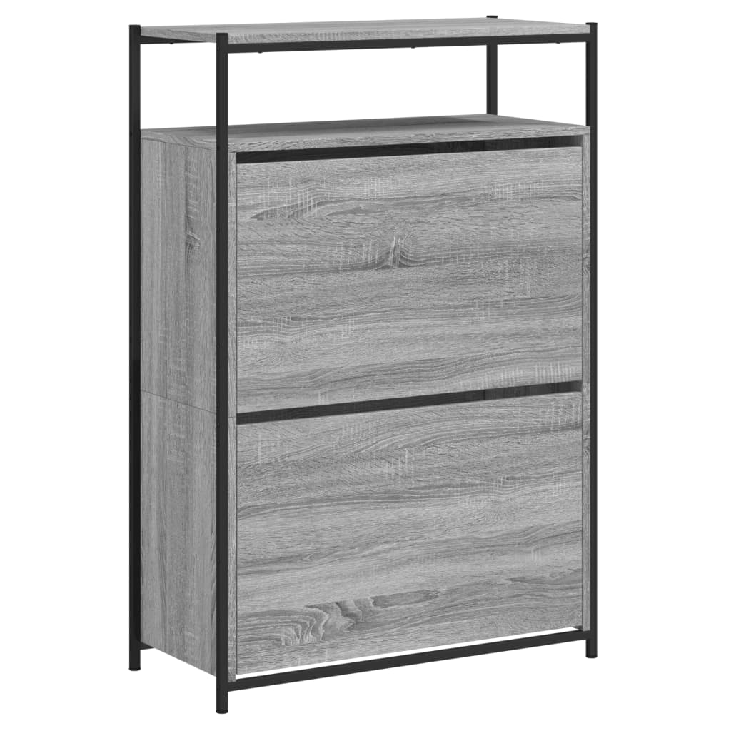 Schuhschrank 75X34X112 Cm Holzwerkstoff Grau Sonoma