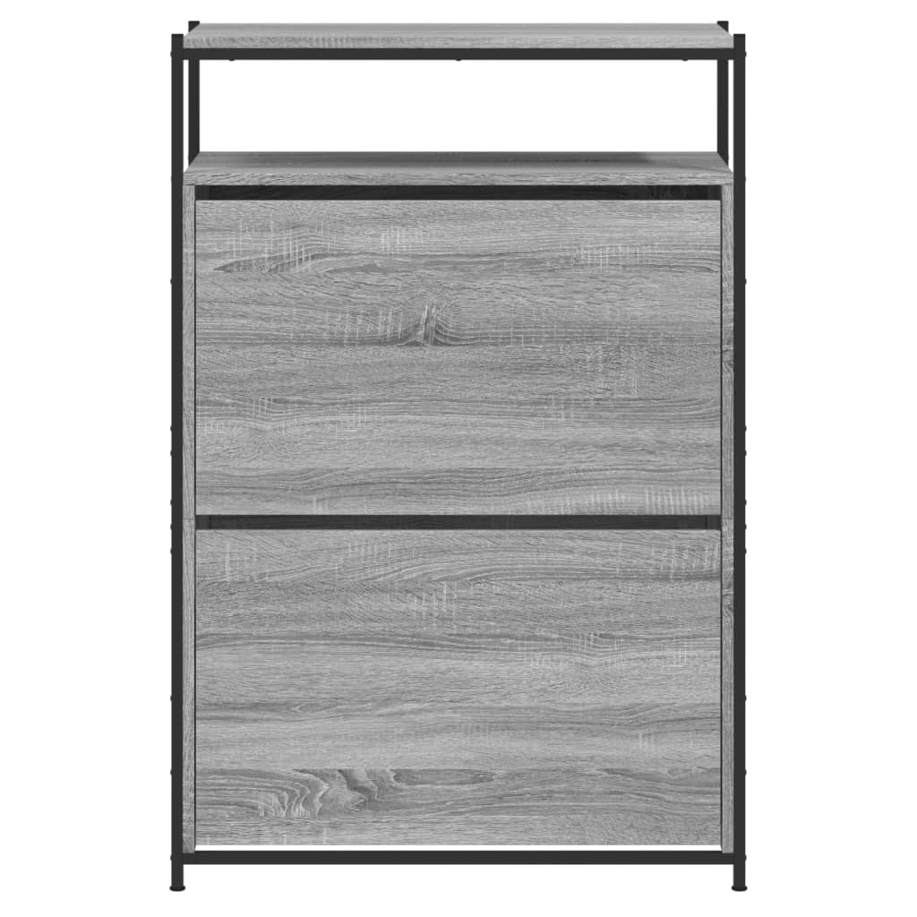 Schuhschrank 75X34X112 Cm Holzwerkstoff Grau Sonoma