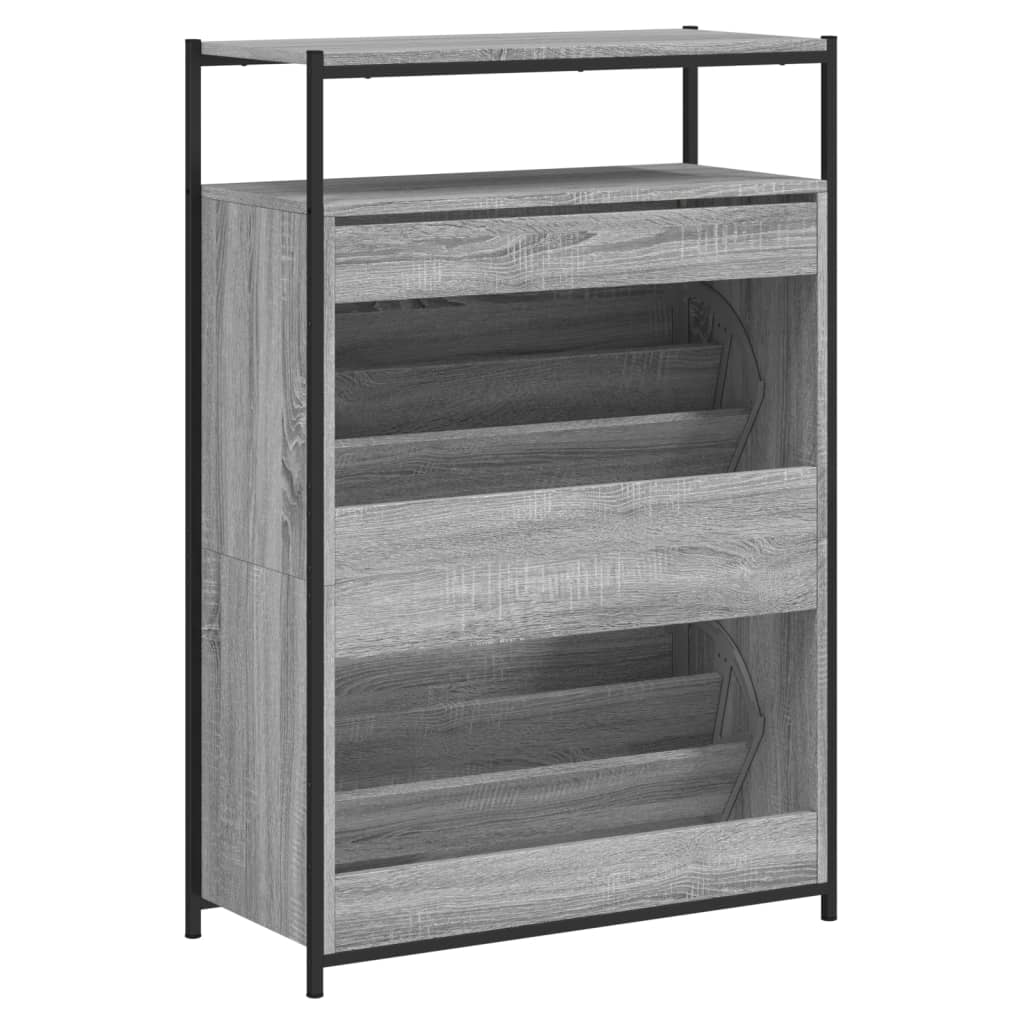 Schuhschrank 75X34X112 Cm Holzwerkstoff Grau Sonoma