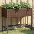 Pflanzkübel Mit Ablage Poly Rattan