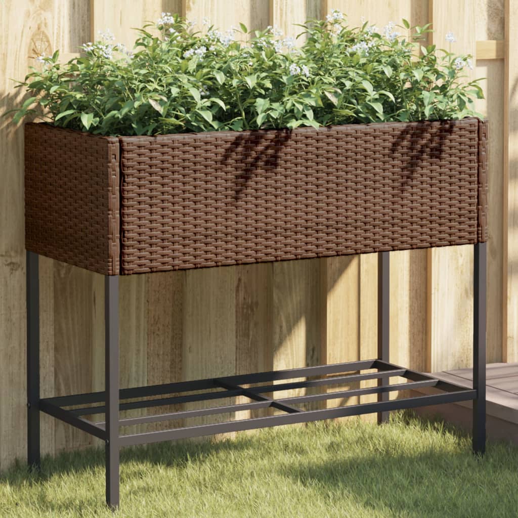Pflanzkübel Mit Ablage Poly Rattan