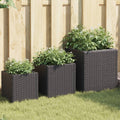 Pflanzkübel 3 Stk. Poly Rattan