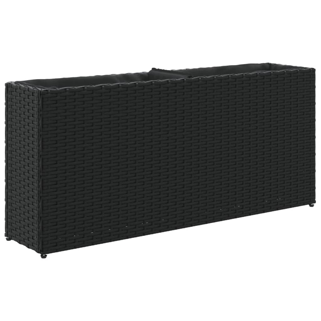 Hochbeet Mit 2 Fächern 90X20X40 Cm Poly Rattan