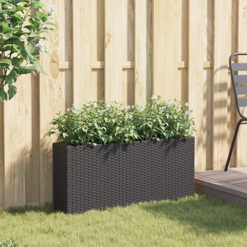 Hochbeet Mit 2 Fächern 90X20X40 Cm Poly Rattan