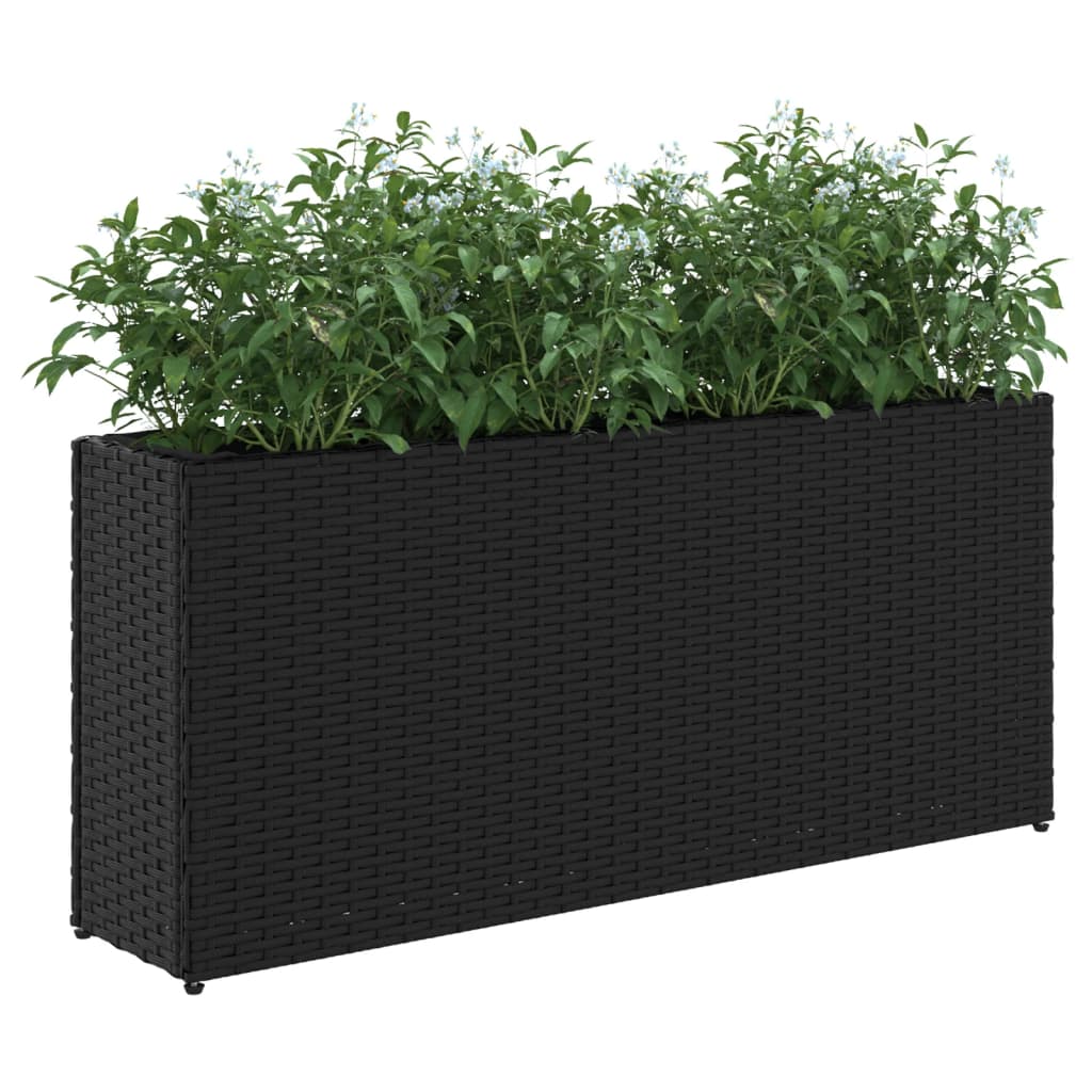 Hochbeet Mit 2 Fächern 90X20X40 Cm Poly Rattan