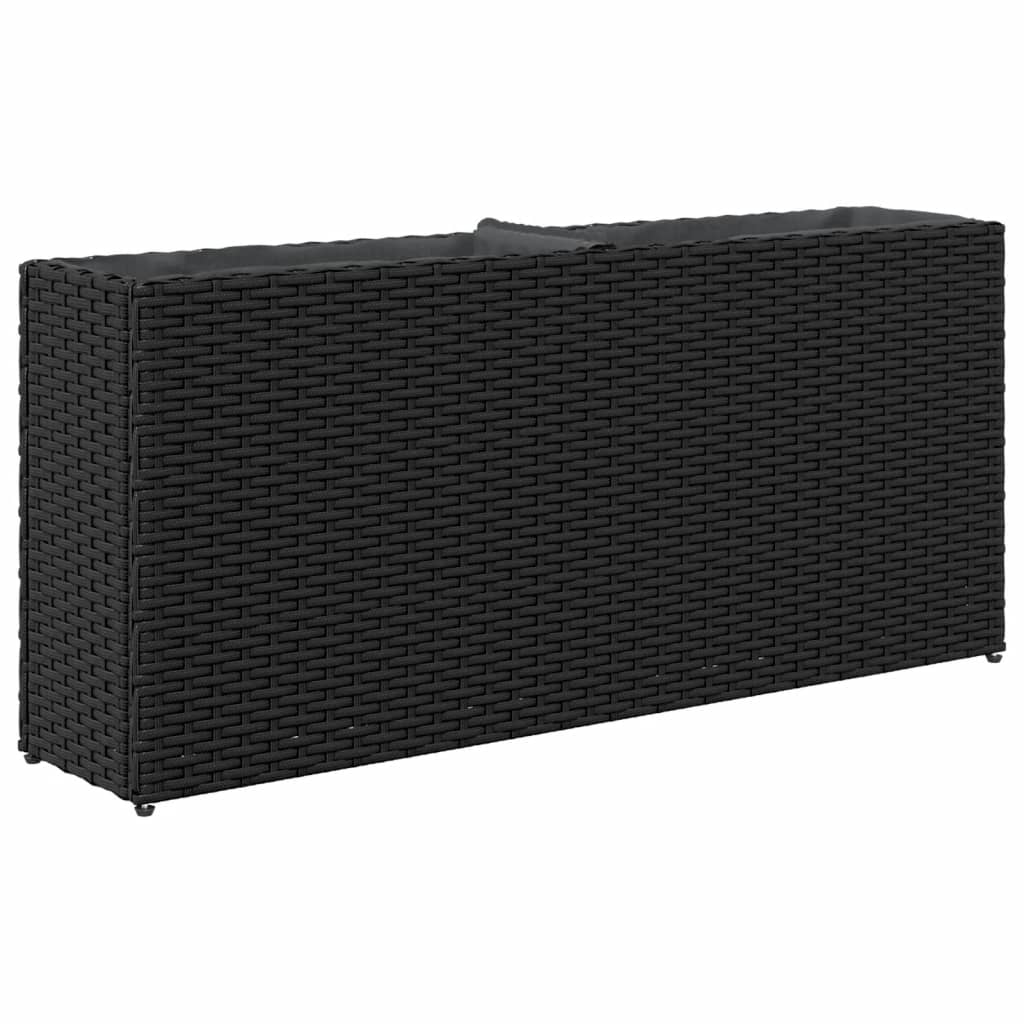 Hochbeet Mit 2 Fächern 90X20X40 Cm Poly Rattan