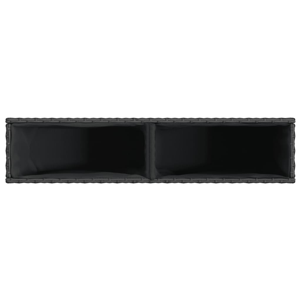 Hochbeet Mit 2 Fächern 90X20X40 Cm Poly Rattan