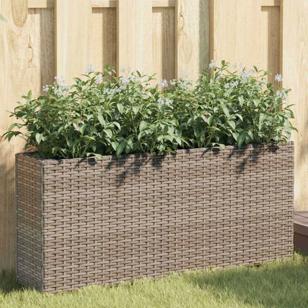 Hochbeet Mit 2 Fächern 90X20X40 Cm Poly Rattan