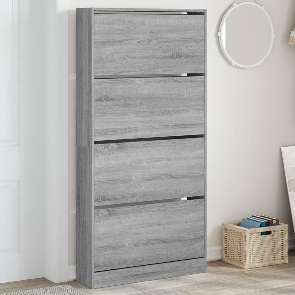 Schuhschrank 60X34X96,5 Cm Holzwerkstoff Grau Sonoma