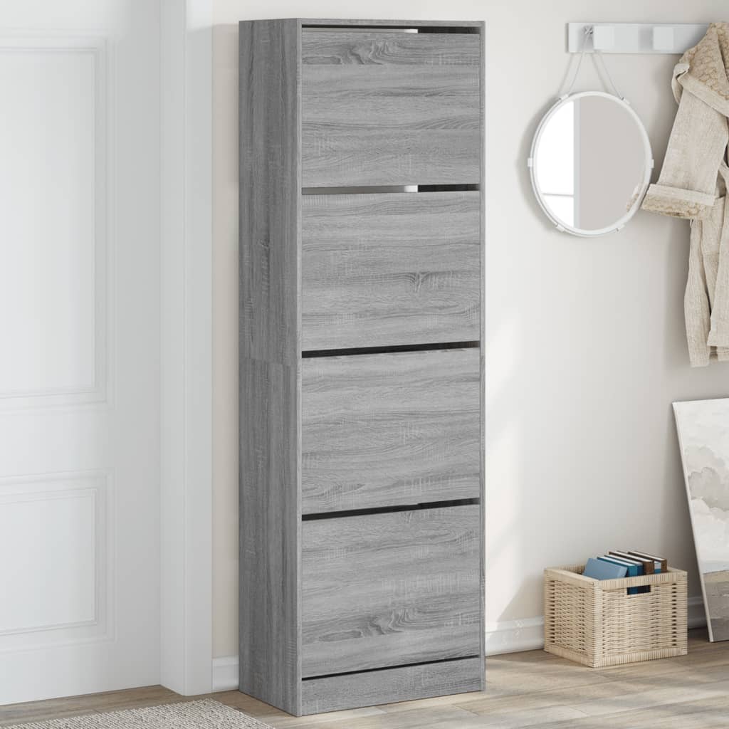 Schuhschrank 60X34X96,5 Cm Holzwerkstoff Grau Sonoma