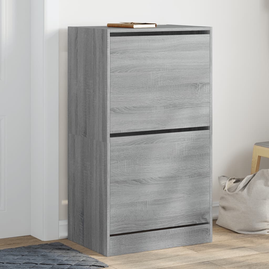 Schuhschrank 60X34X96,5 Cm Holzwerkstoff Grau Sonoma