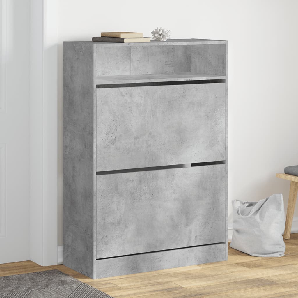 Schuhschrank 60X34X116 Cm Holzwerkstoff Betongrau