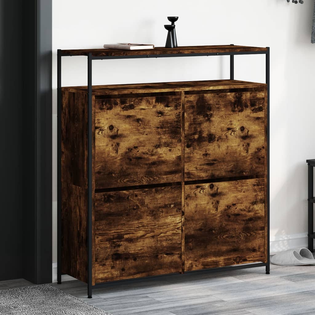 Schuhschrank 60X34X112 Cm Holzwerkstoff Räuchereiche