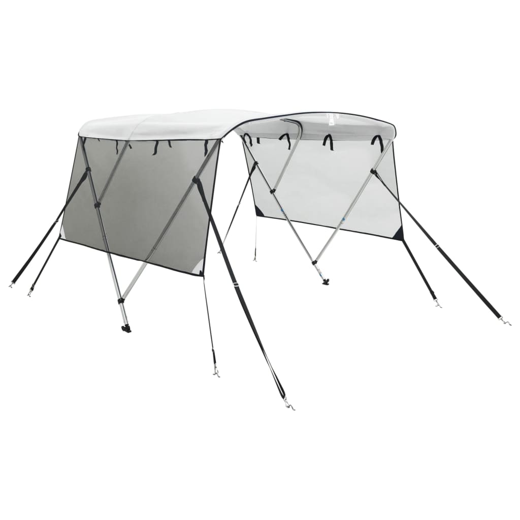 3-Bow Bimini-Top Mit Mesh-Seitenteilen Weiß Und Schwarz