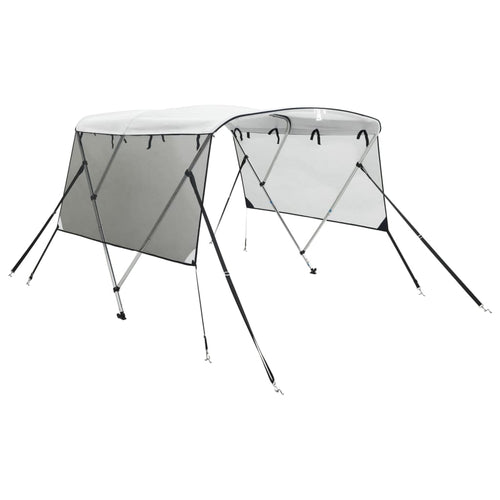 3-Bow Bimini-Top Mit Mesh-Seitenteilen Weiß Und Schwarz