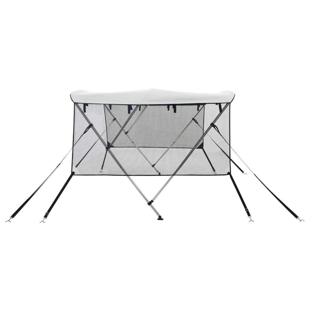3-Bow Bimini-Top Mit Mesh-Seitenteilen Weiß Und Schwarz