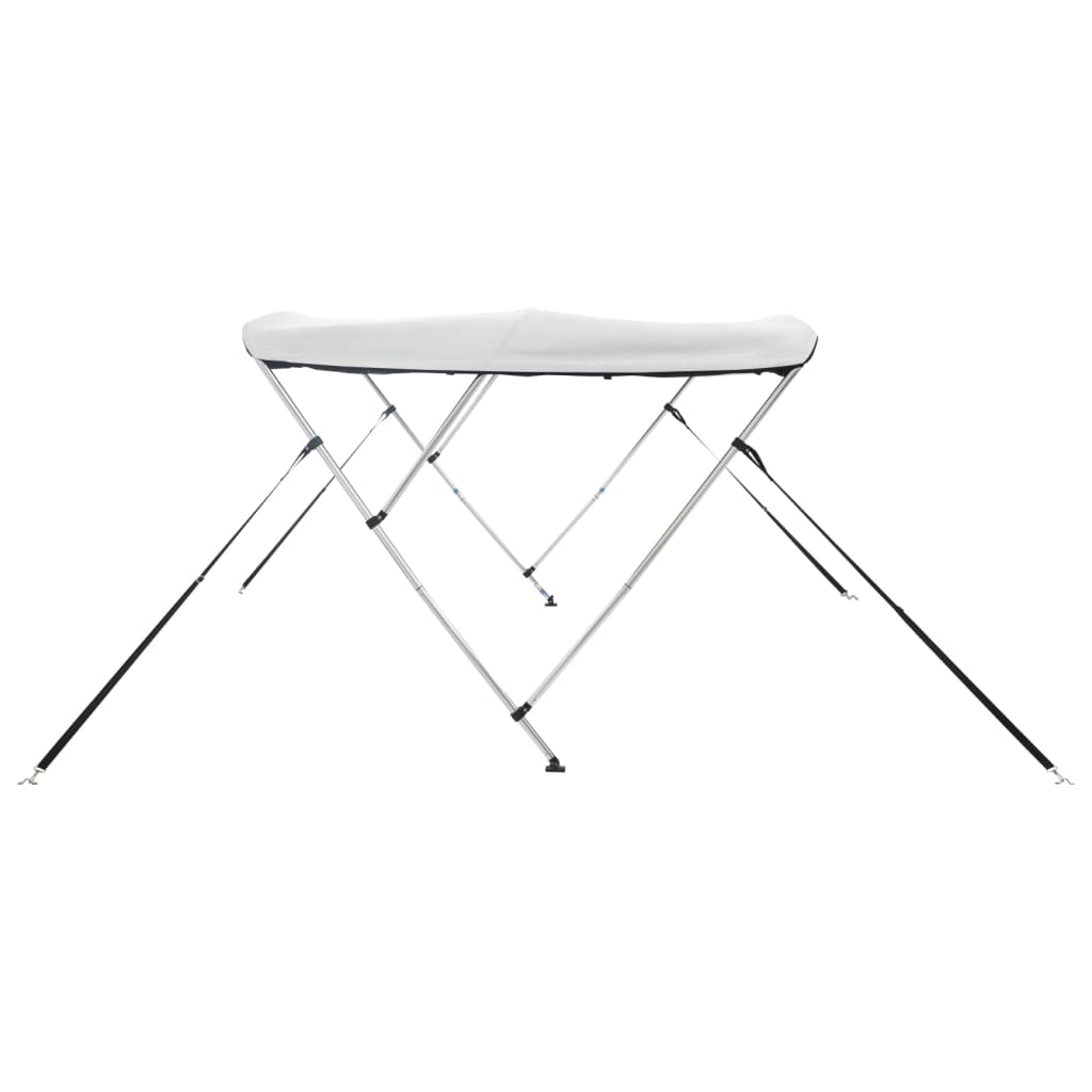 3-Bow Bimini-Top Mit Mesh-Seitenteilen Weiß Und Schwarz