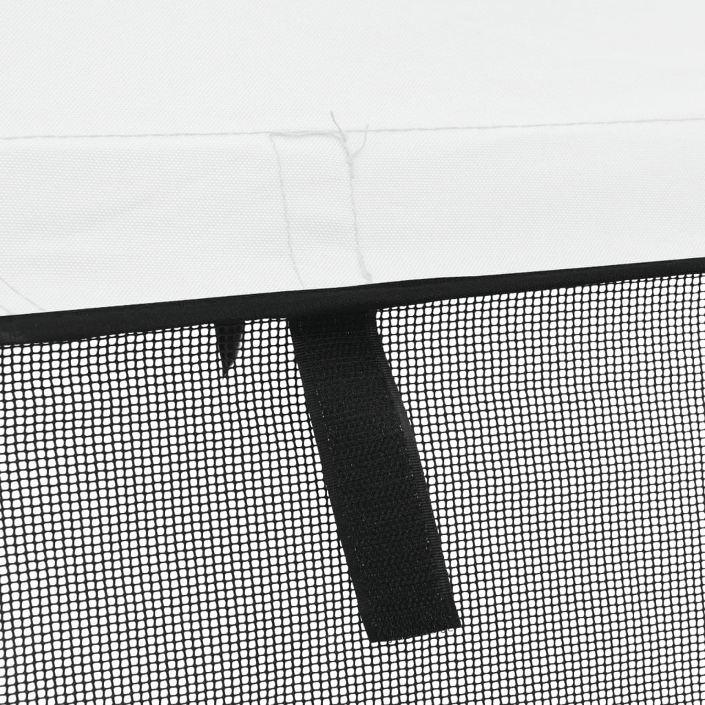3-Bow Bimini-Top Mit Mesh-Seitenteilen Weiß Und Schwarz