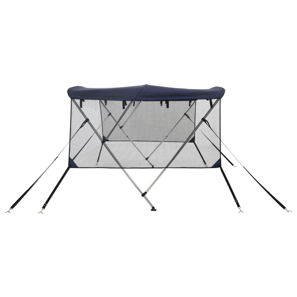 3-Bow Bimini-Top Mit Mesh-Seitenteilen Blau Und Schwarz